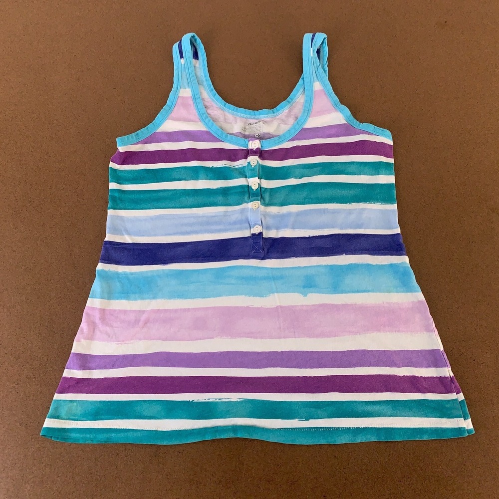Old Navy Women's Size Small Colorful Striped Scoop Neck Pullover Tank Top